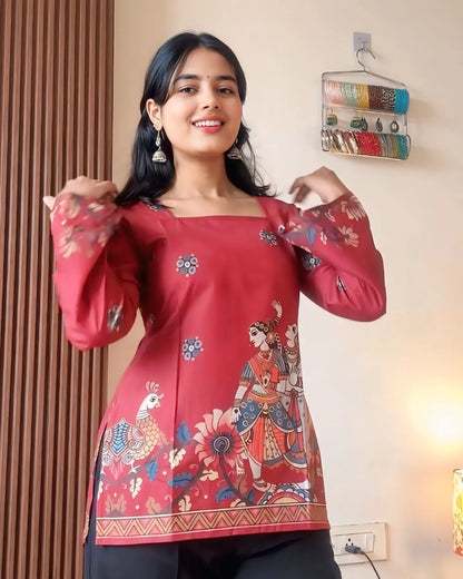 Ruby Heritage Story Print Kurti Top