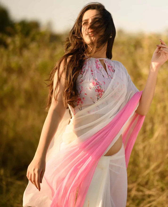 Soft Blush Glow Saree