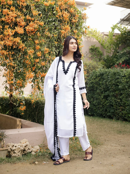 Ivory Classic Embellished Kurti Set