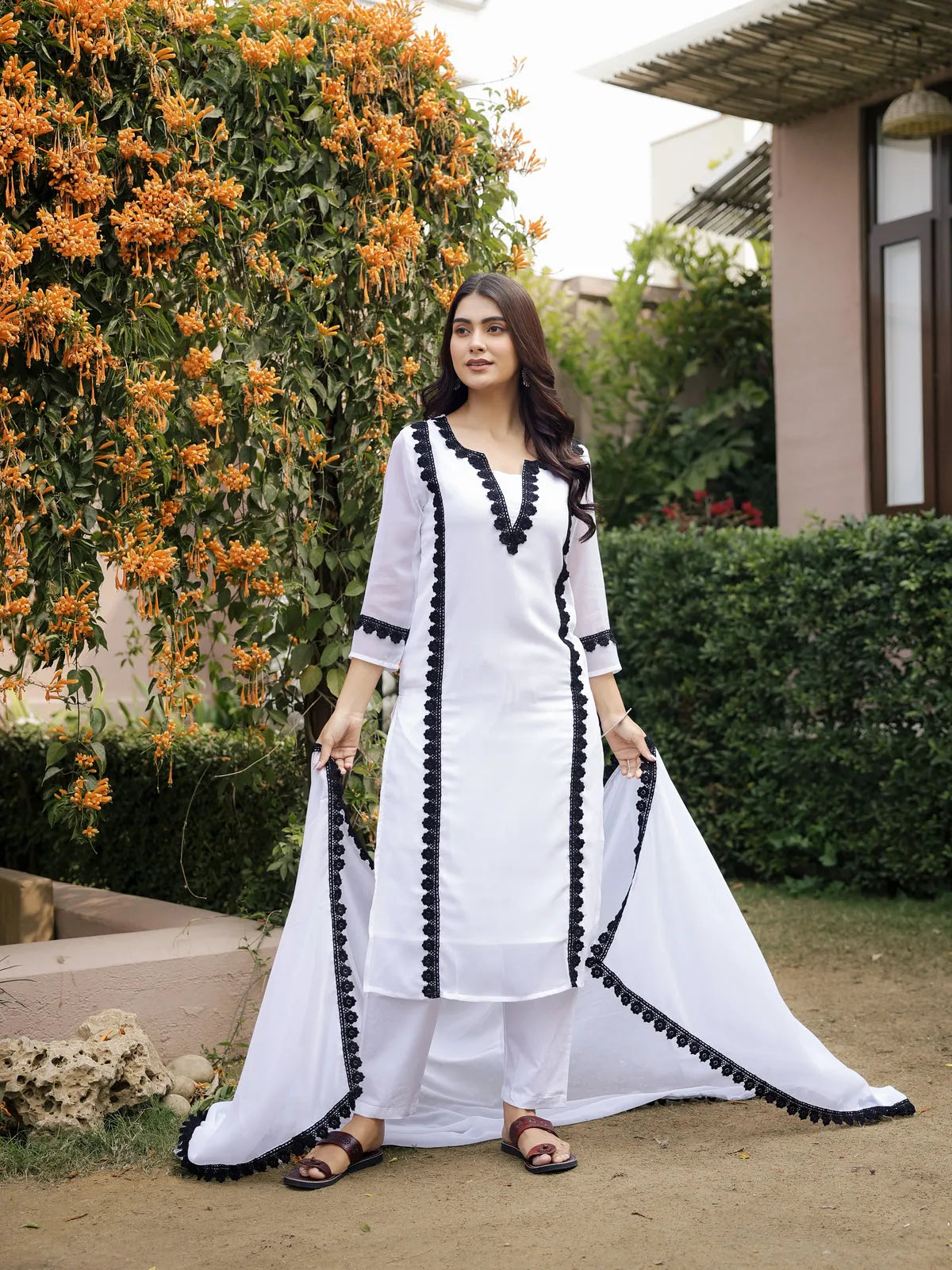 Ivory Classic Embellished Kurti Set