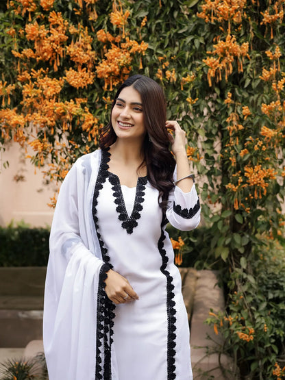 Ivory Classic Embellished Kurti Set
