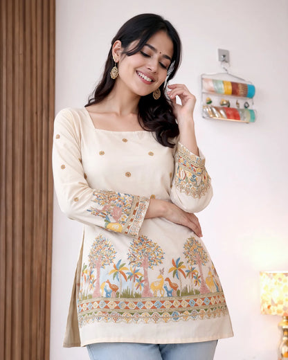 Premium Beige Ethnic Kurti