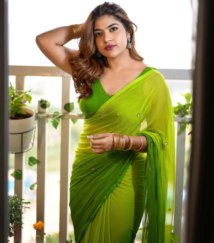 Lime Green Grace Saree