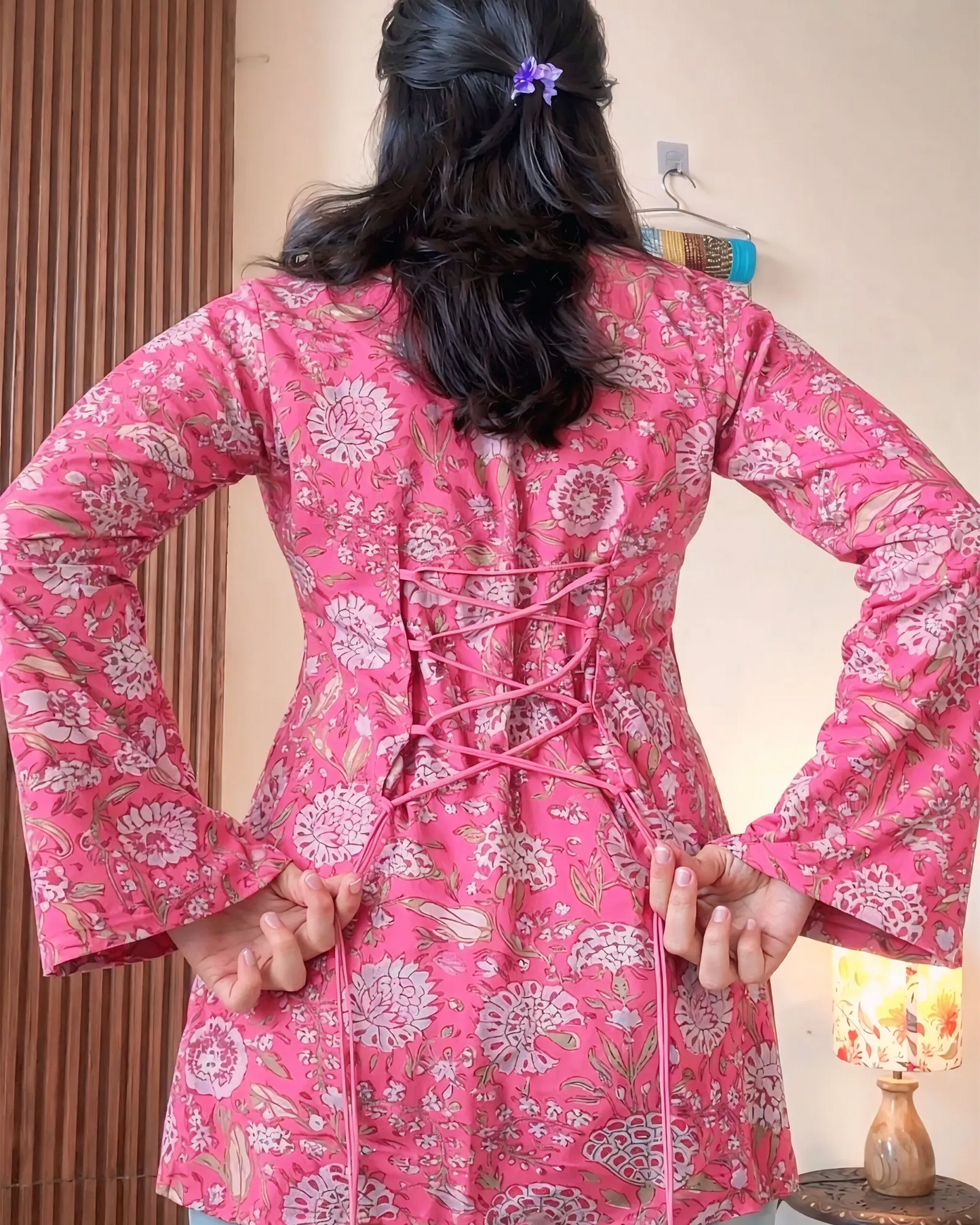 Rosé Bloom Designer Kurti Top