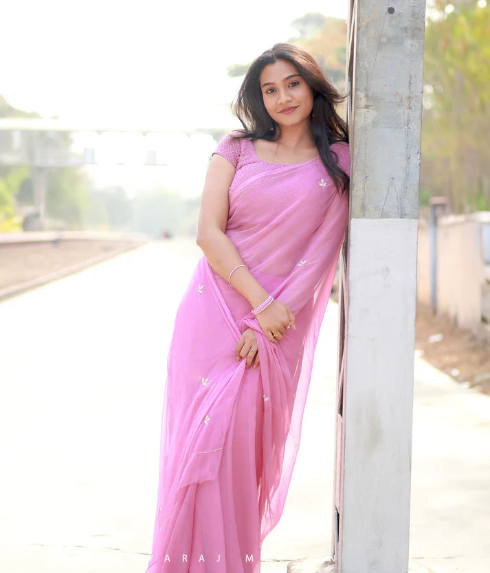 Pink Luxe Drape Saree