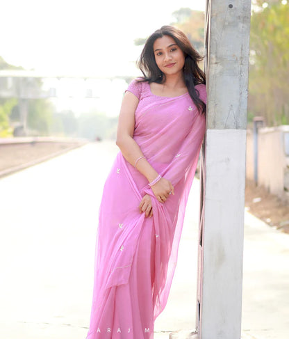 Pink Luxe Drape Saree