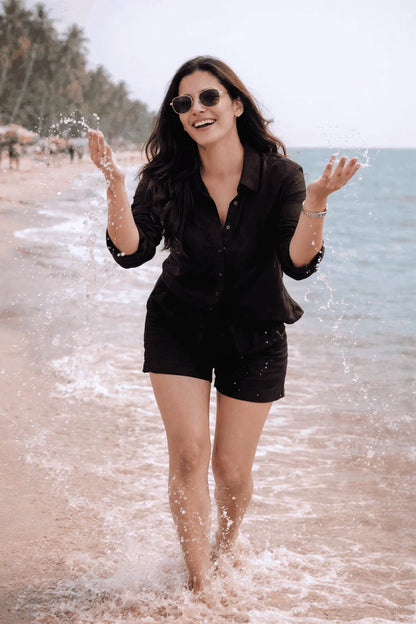 Classic Shirt & Shorts Co-ord Set for Women for Casual & Travel Wear