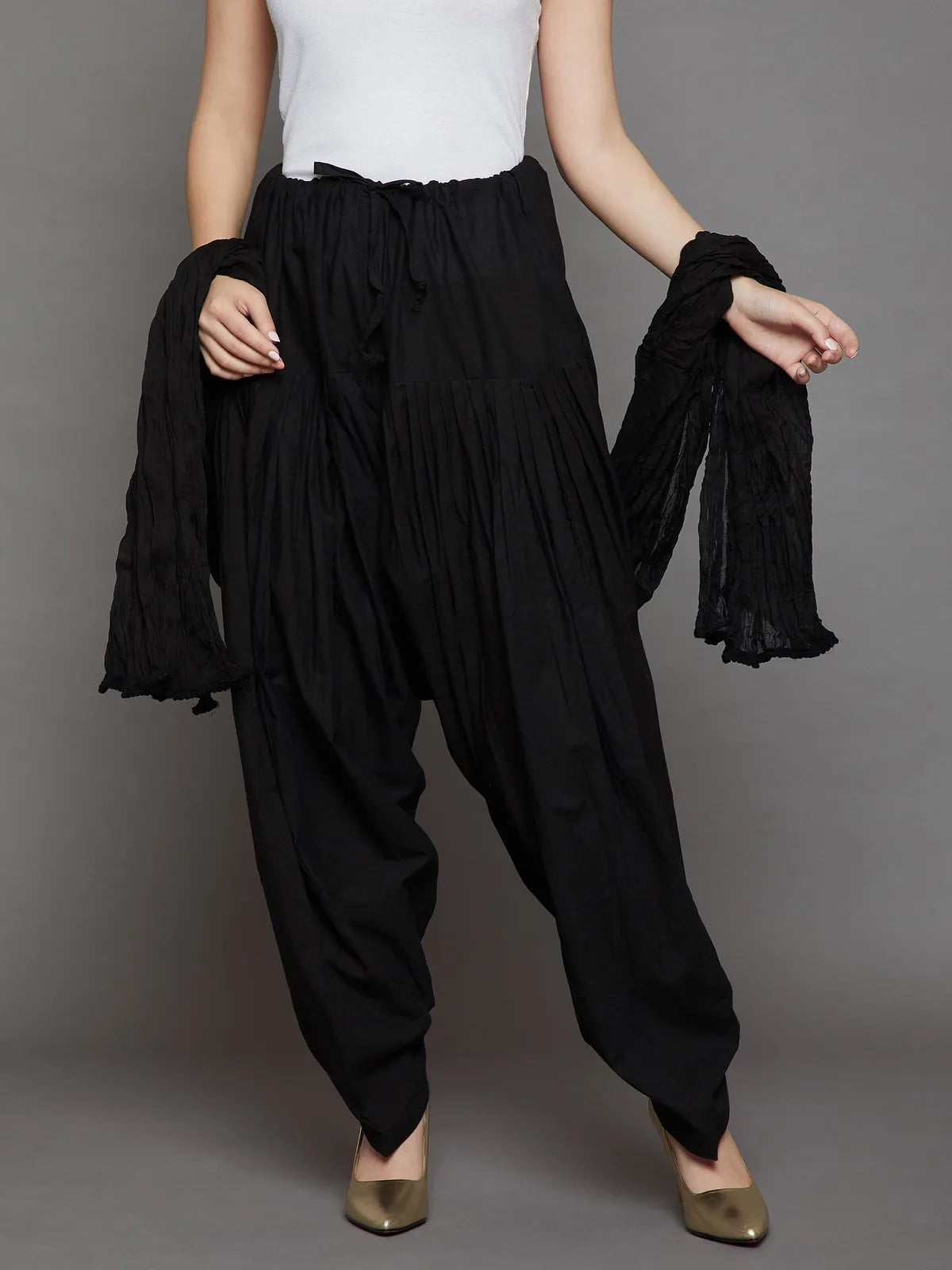 Black Aura Kurti with Patiala Set