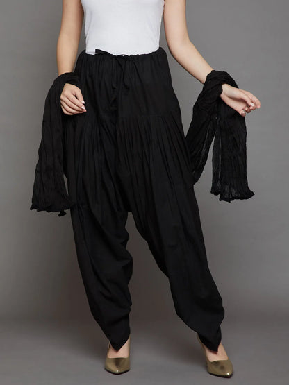 Black Aura Kurti with Patiala Set