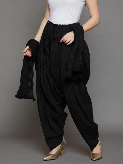 Black Aura Kurti with Patiala Set